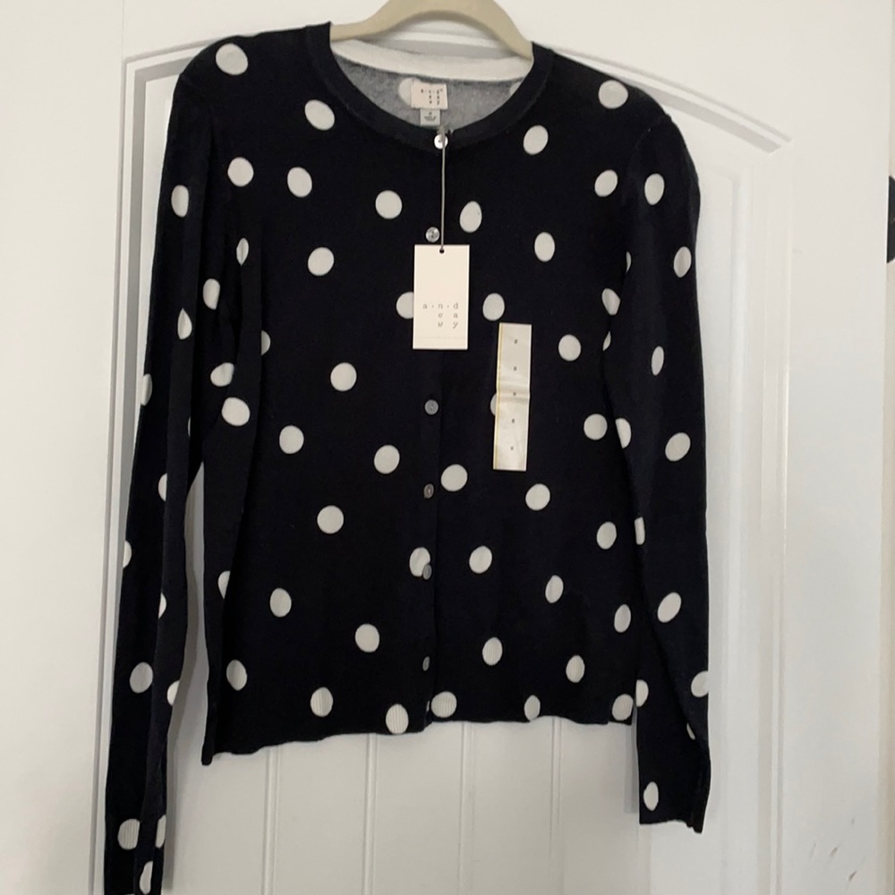Black and White Polka Dot Cardigan
